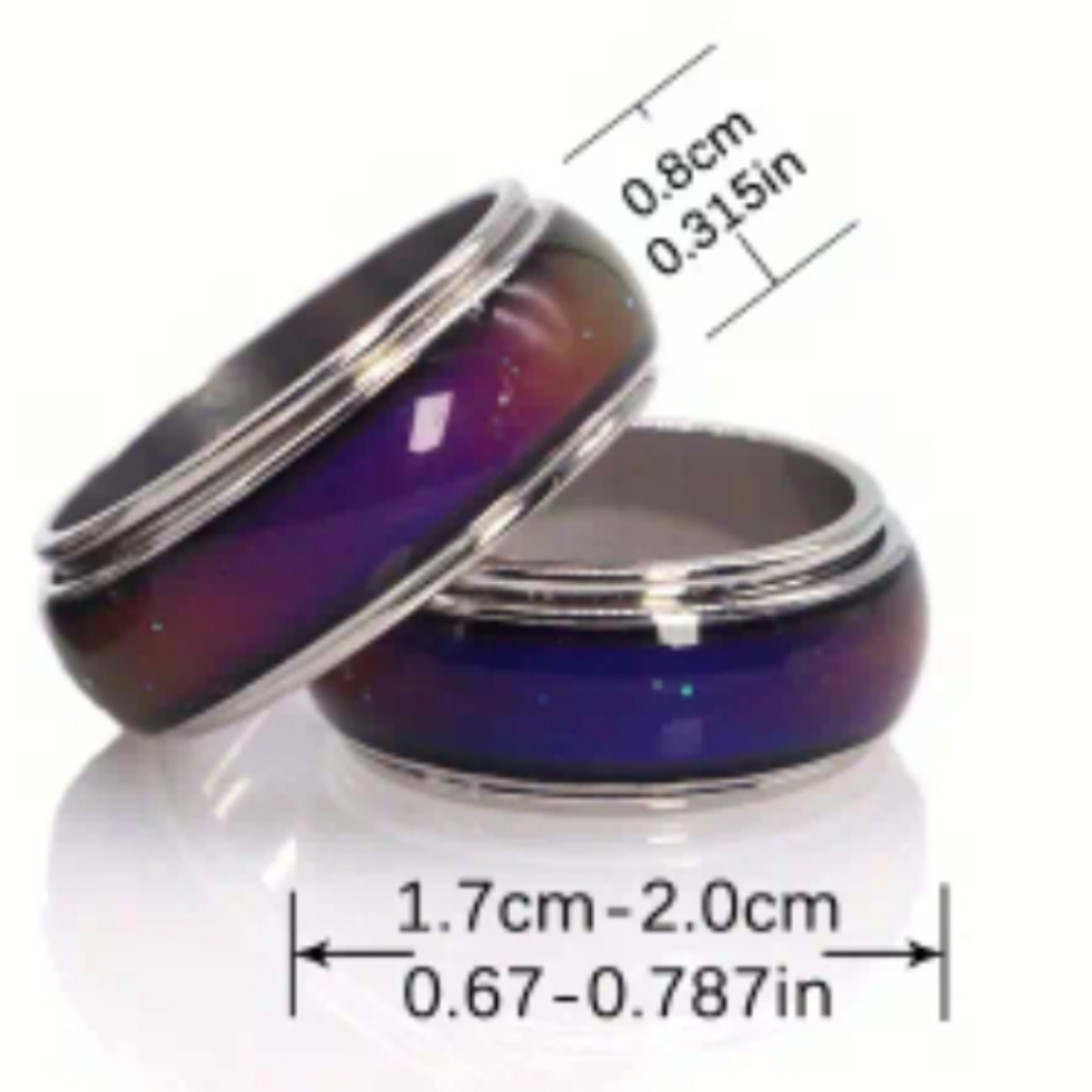Rotatable Mood Color-changing Ring Stainless Steel
